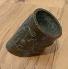 Antique Vintage Signed Asian Chinese Bronze brass  Dragon Brush Pot Holder 3 25   