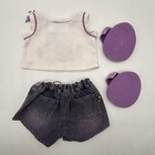 Build A Bear Rare Vintage Embroidered Butterfly Flower Top Jean Shorts Teddy Set