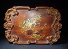 Chinese Antique Wood Plate Handmade Inlay Natural Old Rosewood Box Jewelry Box