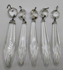 Lot Of 3 Antique 2-pc Clear Hanging Bevelled Prism Crystals From Old Chandelier