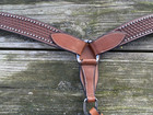 Silver Studded Basket Stamped Contoured Agentine Leather Western Breast Collar