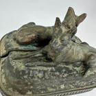 Antique Armor Bronze German Shepherd Dog Bookends Pair Art Deco C1920s Ny