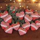 Viorawhite 24 Pcs Valentine s Day Ornaments Fabric Hearts Tree Ornaments Red