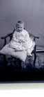 Glass Negative Baby   Todder Sitting In Chair 6 5  X 4 75  Photograph