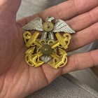 Vintage Us Navy Officer s Silver-filled Visor Cap Badge