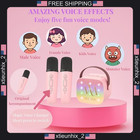 Kids Karaoke Machine With Microphones  Portable Bluetooth Speaker  Led Lights