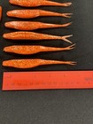 35ct Lot 5    Inch Pumpkin Gold Super Fluke Jerk Shad Soft Plastic Bass Fishing