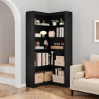 Modern 5-tier Corner Bookshelf Wooden Farmhouse Bookcase Storage Organizer Home