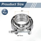 2pcs 2 Inch V Band Clamp With Flange Male Female Exhaust Clamp