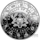 Pisces Space Zodiac 1 Oz Silver Coin 5 Cedis Ghana 2025