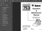 Bobcat 753 Skid Steer Loader Operators Service Shop Repair Manual Pdf Usb