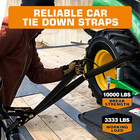 Heavy Duty Car Tie Down Straps 4 Pack - 10 000lbs Break Strength