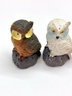 Lot Of 6 Miniature Vintage Owl Mini Figurines Trinket Kitschy Read