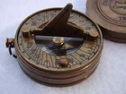 Antique Brass Pocket Sundial Compass Vintage Finish  Nautical Maritime Style