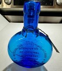 Clevenger Bros Blue Glass Bottle Flask Fort Delaware Clayton Nj Bicentennial
