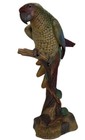 Vintage 17  Large Ceramic Colourful Parrot Realistic Figurine - 1989 - Signed