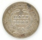 1853 Seated Liberty Half Dime 5 Cent Us 90   Silver Coin Arrows United States 