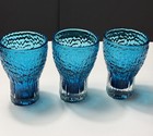 Ultra Rare 3-vintage Whitefriars  Glasses Blue Bark Geoffrey Baxter  Kingfisher