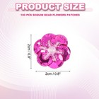 100 Pcs Sequin Bead Flowers Patches  0 8  2cm Flowers Applique  Rose Red