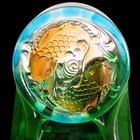 Tittot Carps Koi Fish Happiness Signed Glass Paste Art Crystal Sculpture