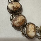 Antique Italian 800 Silver Over Brass Giuseppe Mandile Cameo Bracelet 6 5     19g