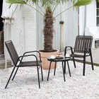 3patio Bistro Table Set Outdoor Furniture Set W h 2 Stackable Patio Dining Chair