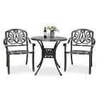 3-piece Patio Furniture Dining Set All-weather Outdoor Cast Aluminum Bistro Set
