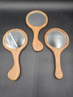 3 Pc Hand Made Handheld Wood Mirrors