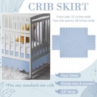 Blue Scalloped Crib Skirt 28 x 52  With 14  Drop Pleated Dust Ruffle With Spl   