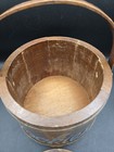 Vintage Firkin Sugar Bucket With Handle Cookie Jar Wooden