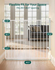 White Metal Baby Safety Gate Walk Thru Hardware Mount No Bottom Bar 29 7x46 5 W