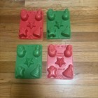 4 Jello Jigglers Happy Holiday Molds Star Snowman Santa Tree Gingerbread Man