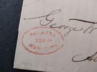 New York  Palmyra 1834 Stampless Cover  Red Oval   Circled Paid  Erie Canal
