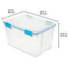 Sterilite 54-qt Clear Plastic Stackable Storage Bin W  Gasket Latch Lid  12 Pack