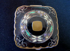 Vtg Art Nouveau Vtg Enamel Compact Intricate Beautiful Clean Mirror Rouge