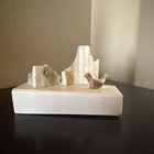 Vintage Alaskan Inuit Carving Fossilized Walrus Ivory  Corral And Bovine Seal