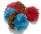 6 Soft Fabric Fluffy Hair Bands Scrunchies Fringe Brown Blue Red Styling Set