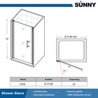 28  W X 72  H Swing Shower Door Polished Chrome 1 4  Glass Adjustable 27 5-29 