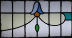 Pretty Floral Large Old English Leaded Stained Glass Window 29 25  X 18 75 