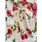 Vintage Fibers Barbara Lesser Floral Poppy Rose Print Cropped Trucker Jacket S