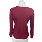 J crew Women s Red Long Sleeve V-neck Casual Pullover Blouse T Shirt Tee Top S