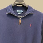 Polo Ralph Lauren Navy Estate Rib Quarter Zip Sweater Pullover Mens Size Xl