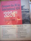 Vintage Ihc Farmall  International Advertising  -424 Tractor- 8  X 11 -1964  