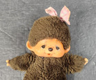 Vintage Mattel 1974 Monchhichi 5  Girl Doll Monkey W  Pink Bow Plush Baby