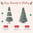 Sweetcrispy 6ft Pre-lit Snow Flocked Artificial Christmas Tree  Prelighted Artif
