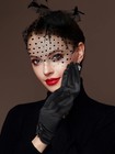 50s Fascinator Hat For Women Funeral Veil Hat Pillbox Cocktail Tea Party W glove