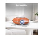 Hompow 1080p Mini Video Projector Hdmi usb Built-in Speakers Portable Orange