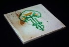 Vintage Antique Art Nouveau Floral Ceramic Fireplace Tile Early 1900s
