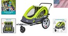 Kids Bike Trailer Nylon 2-in-1 Canopy Foldable Stroller Jogger Carrier