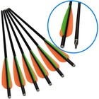  Fiberglass Arrows Flat Nock Crossbow Bolts For Archery Outdoor Hunting 16-18in